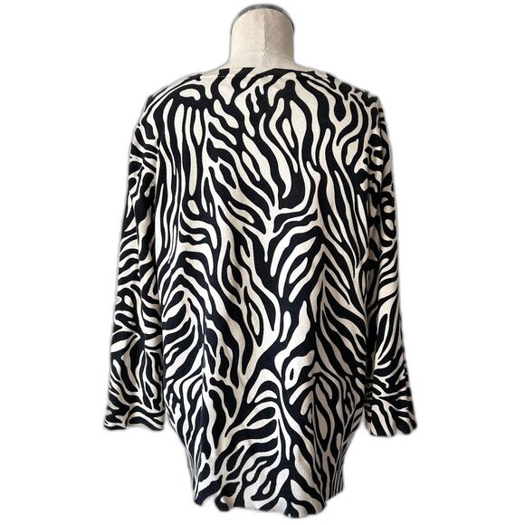 Josephine Chaus Silk Blend Leopard Print Cardigan Sweater - Women's M - Picture 4 of 11